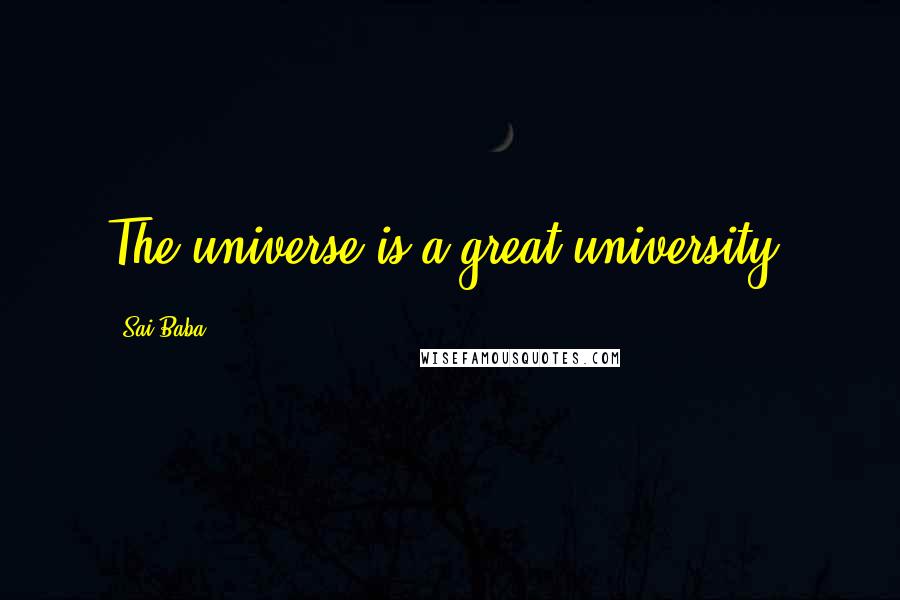 Sai Baba Quotes: The universe is a great university.