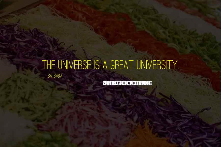 Sai Baba Quotes: The universe is a great university.