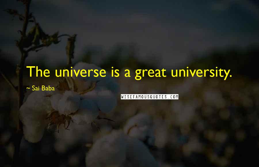 Sai Baba Quotes: The universe is a great university.