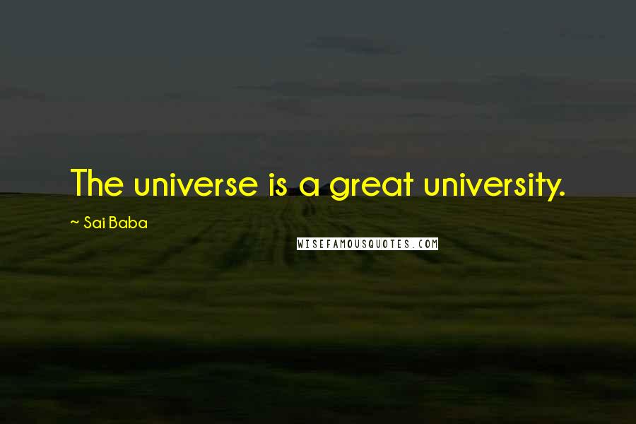 Sai Baba Quotes: The universe is a great university.