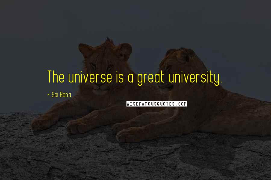 Sai Baba Quotes: The universe is a great university.