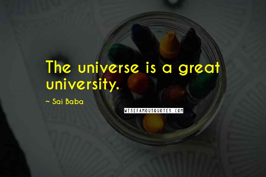 Sai Baba Quotes: The universe is a great university.