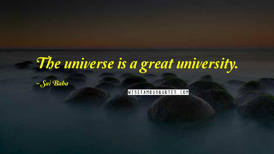 Sai Baba Quotes: The universe is a great university.