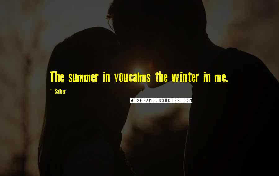 Saiber Quotes: The summer in youcalms the winter in me.