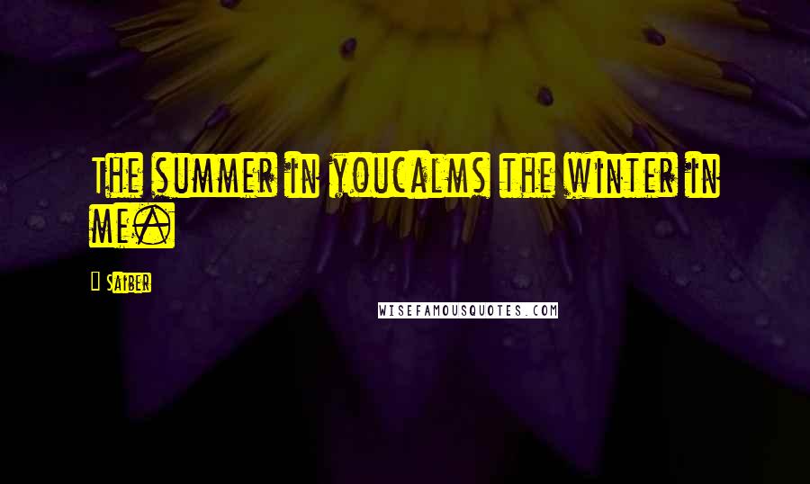 Saiber Quotes: The summer in youcalms the winter in me.