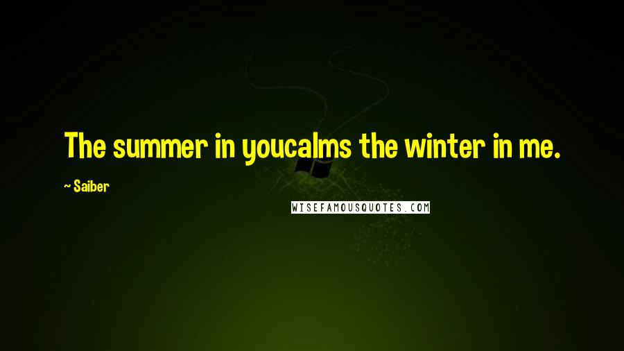 Saiber Quotes: The summer in youcalms the winter in me.