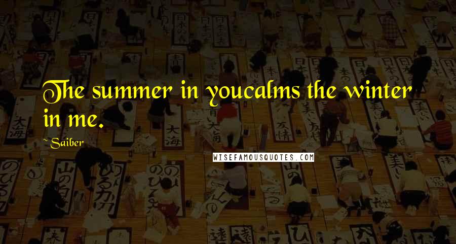 Saiber Quotes: The summer in youcalms the winter in me.