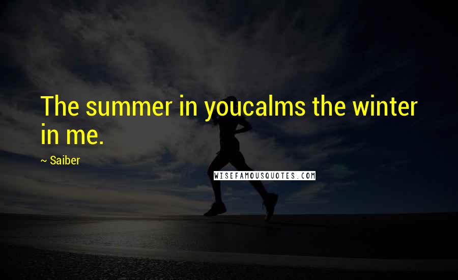 Saiber Quotes: The summer in youcalms the winter in me.