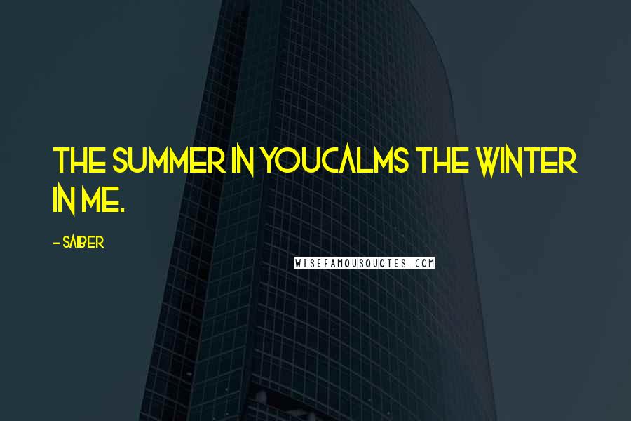 Saiber Quotes: The summer in youcalms the winter in me.