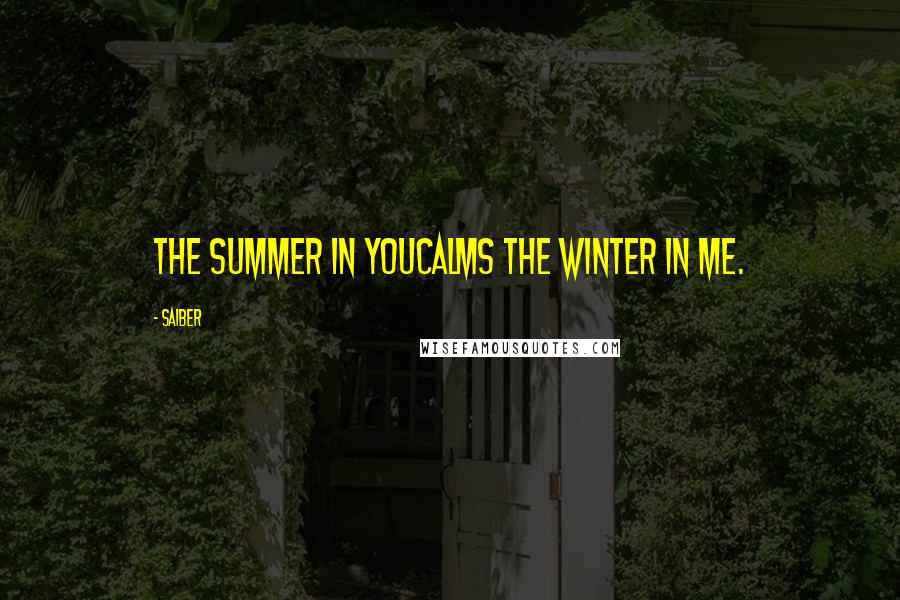 Saiber Quotes: The summer in youcalms the winter in me.