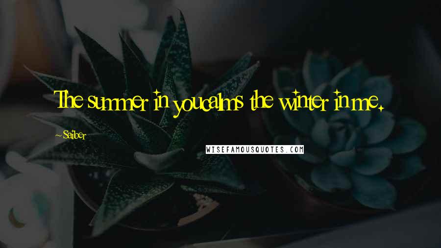 Saiber Quotes: The summer in youcalms the winter in me.