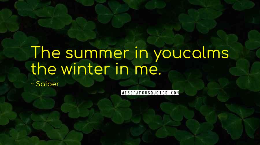 Saiber Quotes: The summer in youcalms the winter in me.