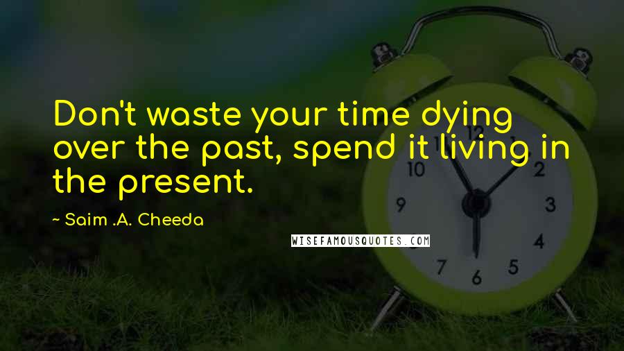 Saim .A. Cheeda Quotes: Don't waste your time dying over the past, spend it living in the present.