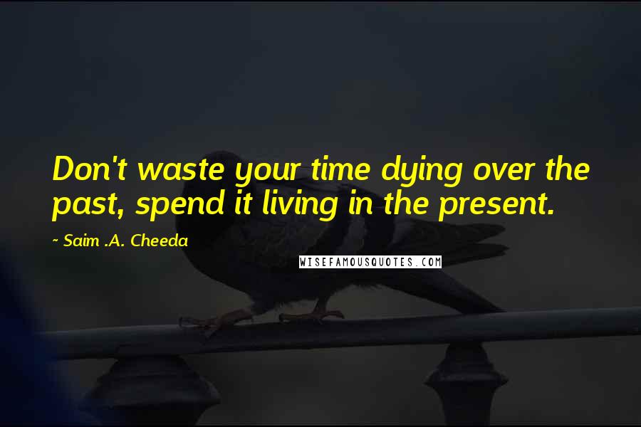 Saim .A. Cheeda Quotes: Don't waste your time dying over the past, spend it living in the present.