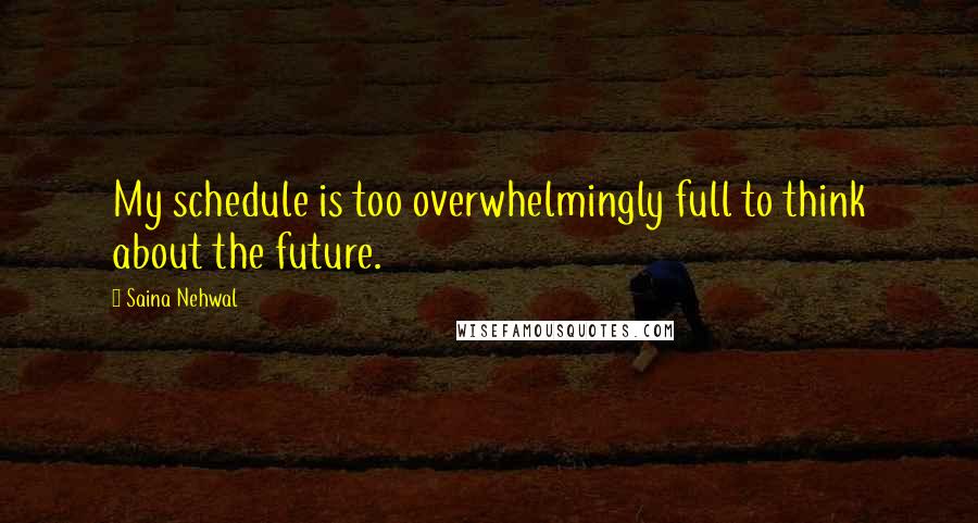 Saina Nehwal Quotes: My schedule is too overwhelmingly full to think about the future.