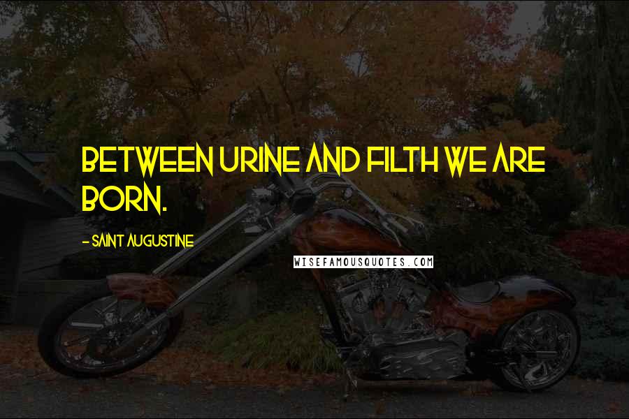 Saint Augustine Quotes: Between urine and filth we are born.