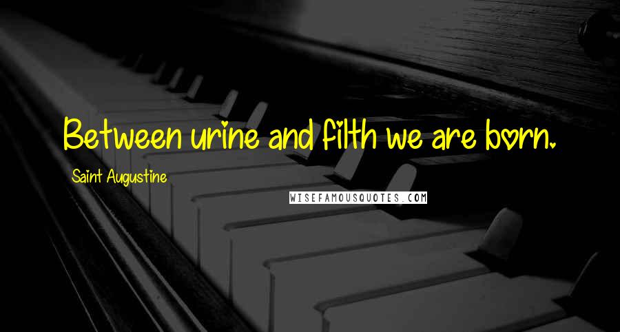 Saint Augustine Quotes: Between urine and filth we are born.