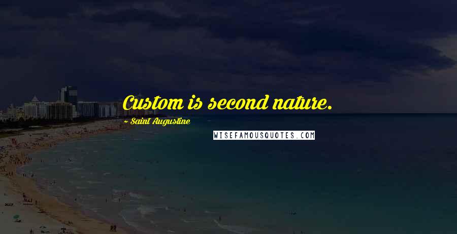 Saint Augustine Quotes: Custom is second nature.