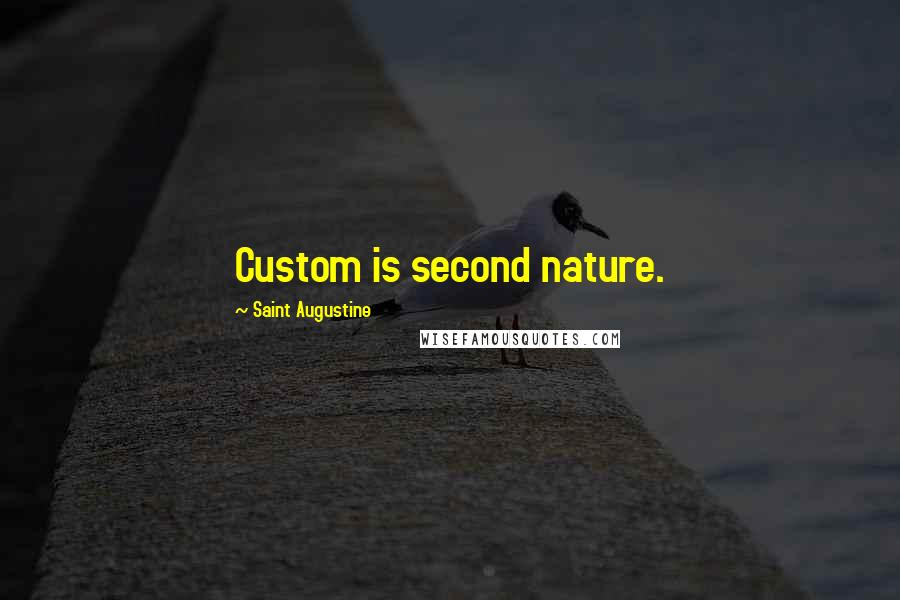Saint Augustine Quotes: Custom is second nature.