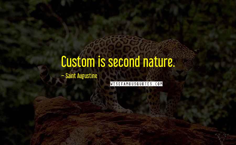 Saint Augustine Quotes: Custom is second nature.