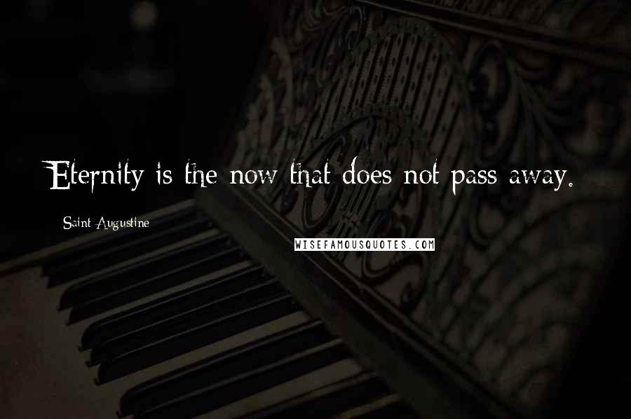 Saint Augustine Quotes: Eternity is the now that does not pass away.