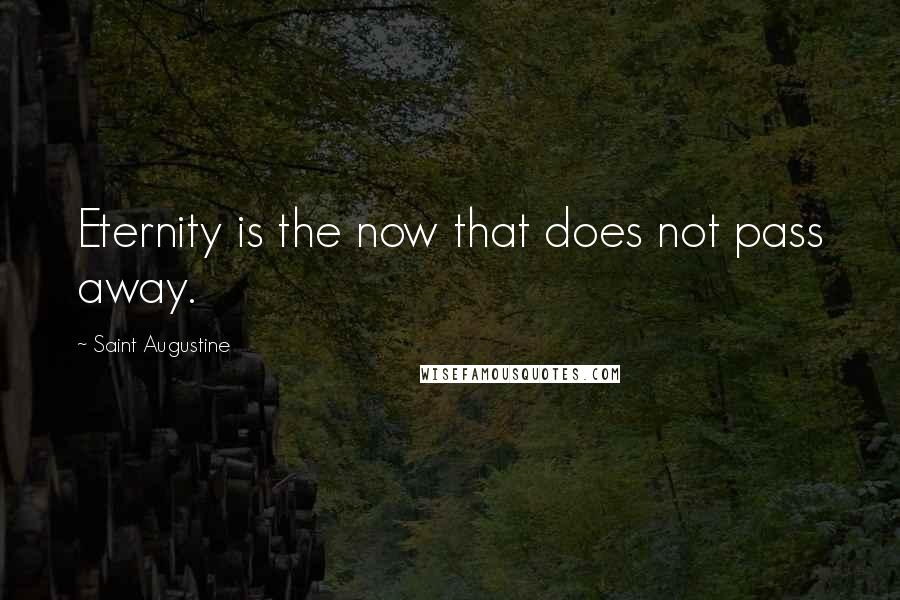 Saint Augustine Quotes: Eternity is the now that does not pass away.