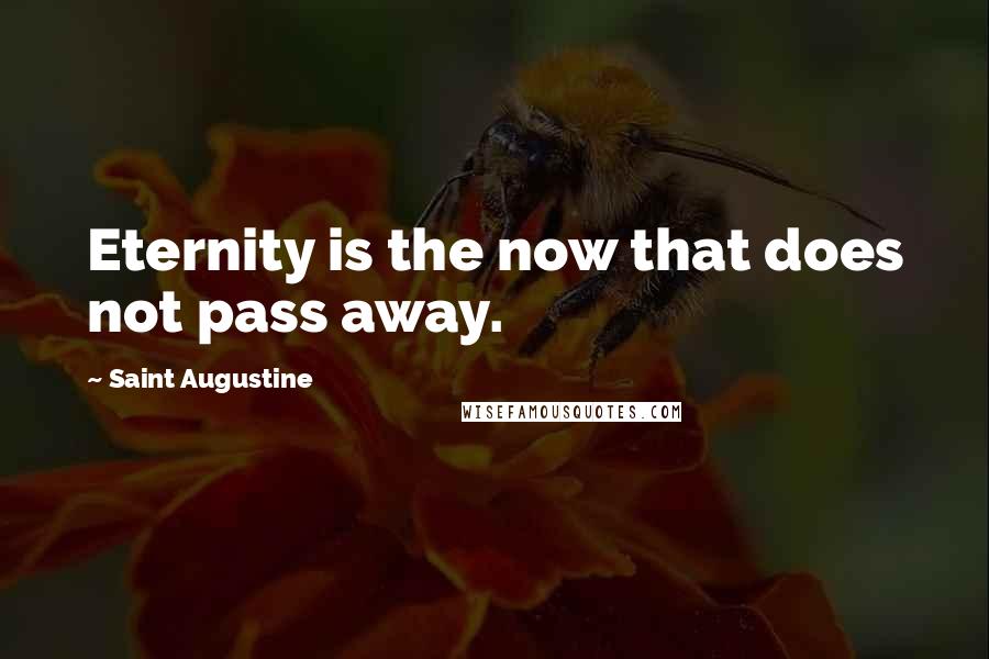 Saint Augustine Quotes: Eternity is the now that does not pass away.