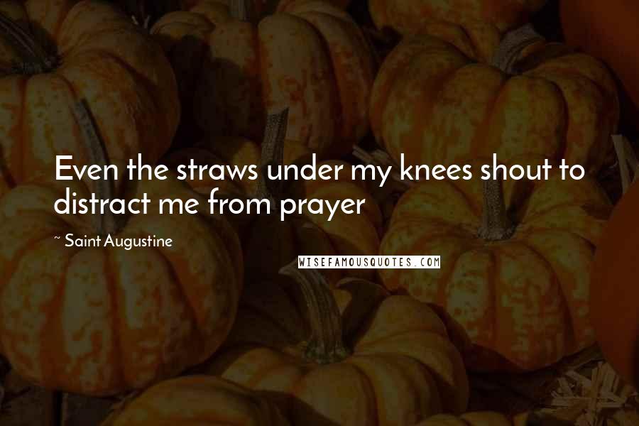 Saint Augustine Quotes: Even the straws under my knees shout to distract me from prayer