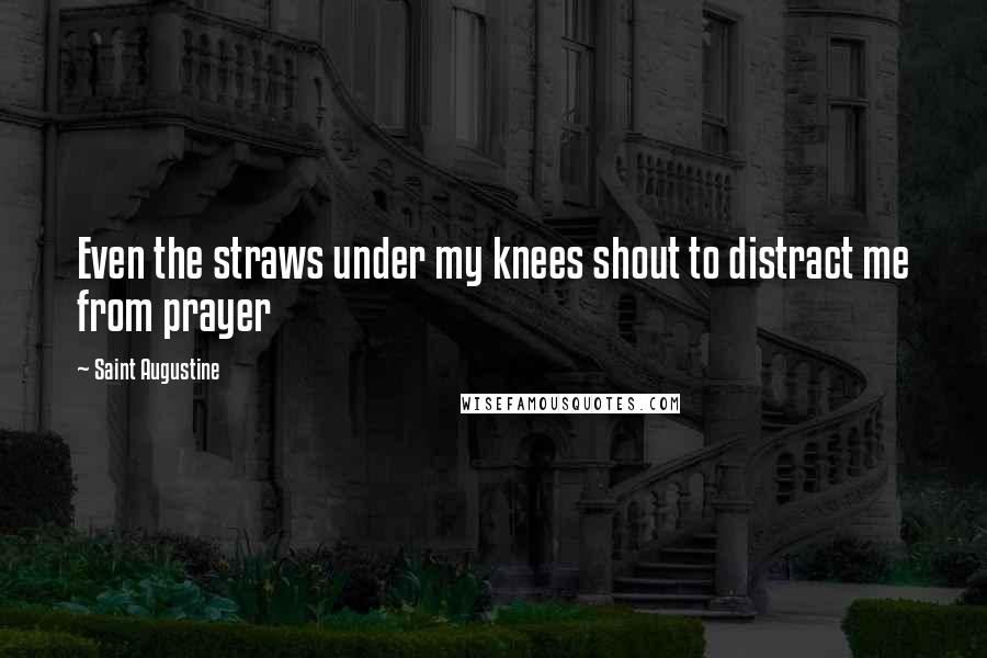 Saint Augustine Quotes: Even the straws under my knees shout to distract me from prayer