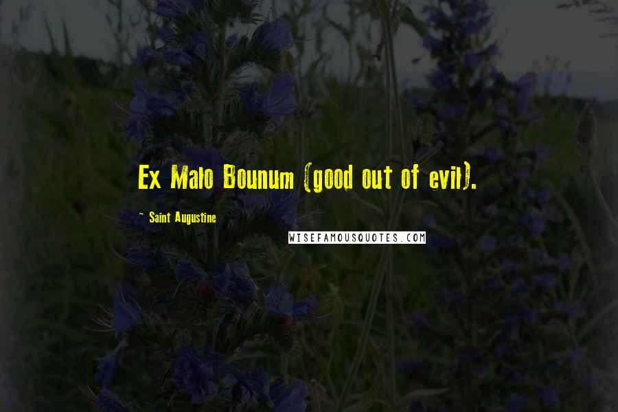 Saint Augustine Quotes: Ex Malo Bounum (good out of evil).