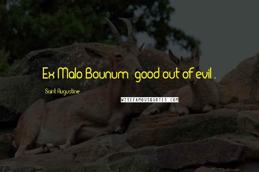 Saint Augustine Quotes: Ex Malo Bounum (good out of evil).