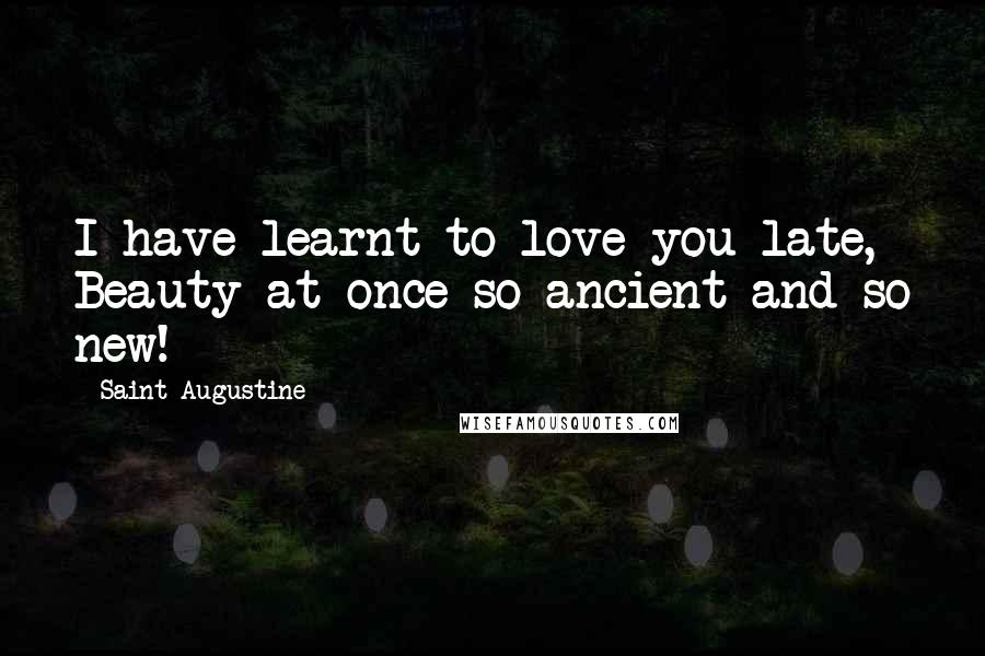 Saint Augustine Quotes: I have learnt to love you late, Beauty at once so ancient and so new!