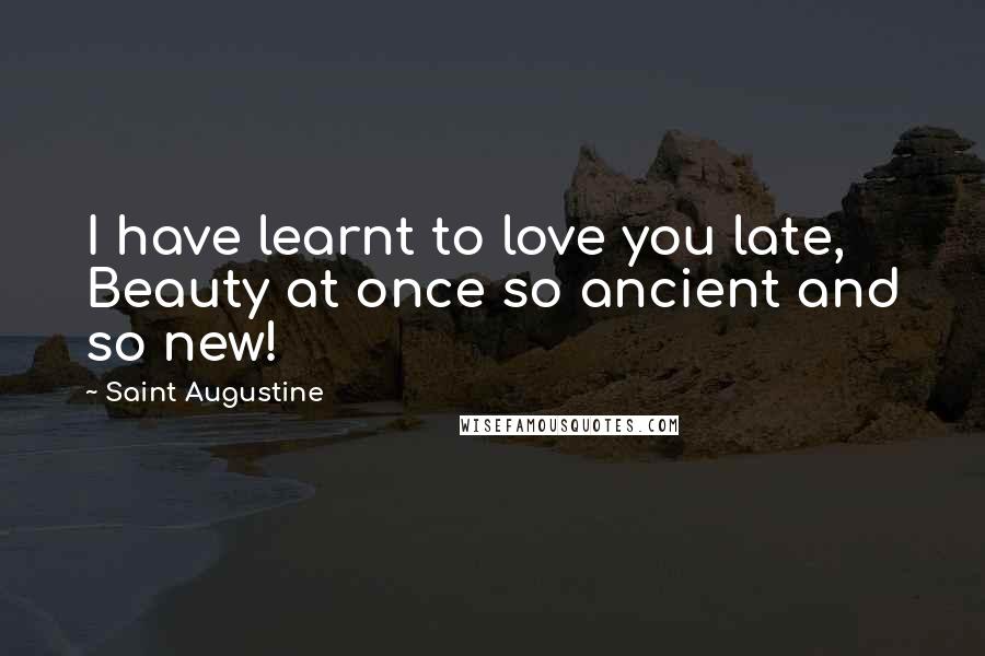 Saint Augustine Quotes: I have learnt to love you late, Beauty at once so ancient and so new!