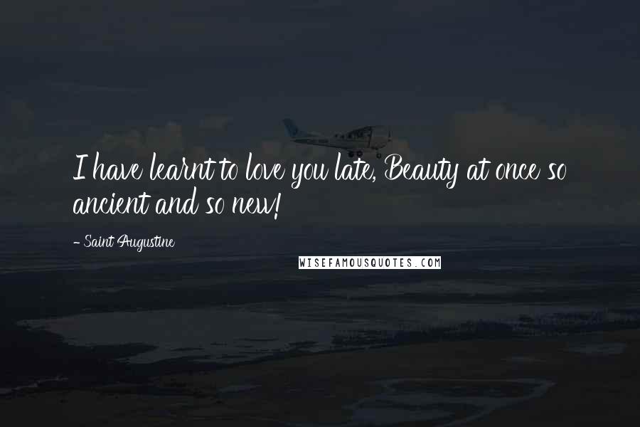 Saint Augustine Quotes: I have learnt to love you late, Beauty at once so ancient and so new!