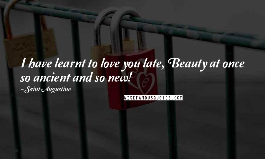 Saint Augustine Quotes: I have learnt to love you late, Beauty at once so ancient and so new!