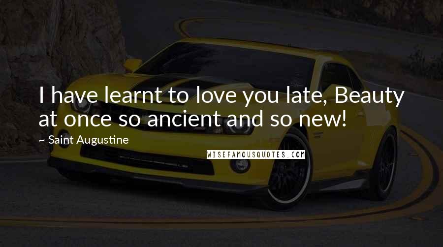 Saint Augustine Quotes: I have learnt to love you late, Beauty at once so ancient and so new!