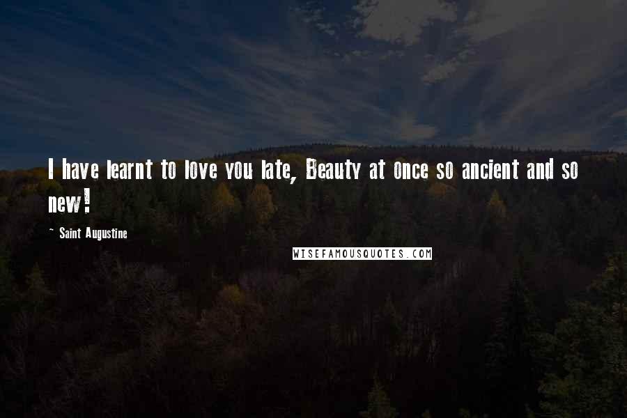 Saint Augustine Quotes: I have learnt to love you late, Beauty at once so ancient and so new!