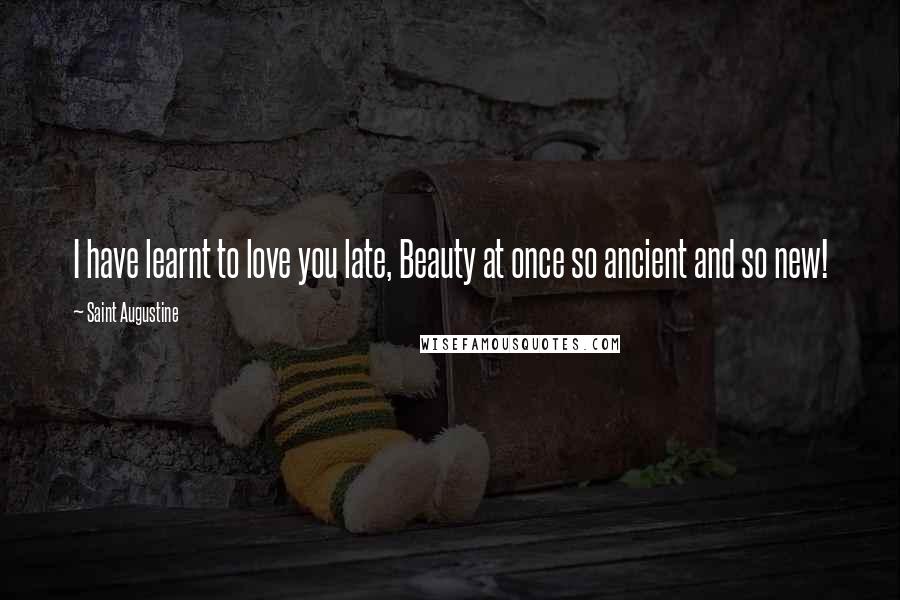 Saint Augustine Quotes: I have learnt to love you late, Beauty at once so ancient and so new!