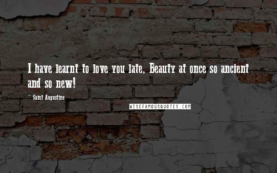 Saint Augustine Quotes: I have learnt to love you late, Beauty at once so ancient and so new!