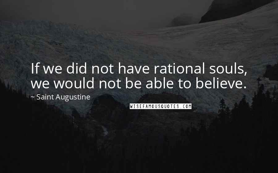 Saint Augustine Quotes: If we did not have rational souls, we would not be able to believe.