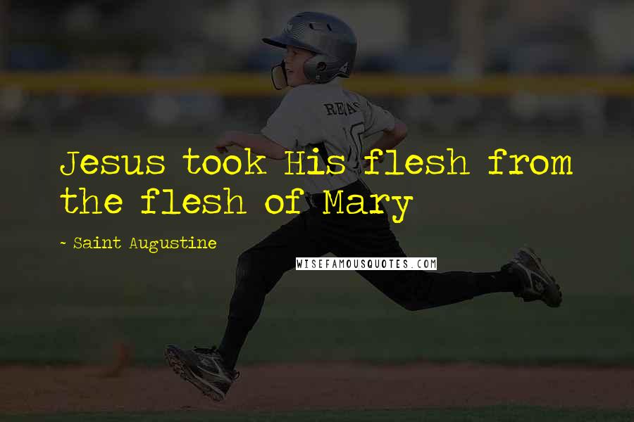 Saint Augustine Quotes: Jesus took His flesh from the flesh of Mary