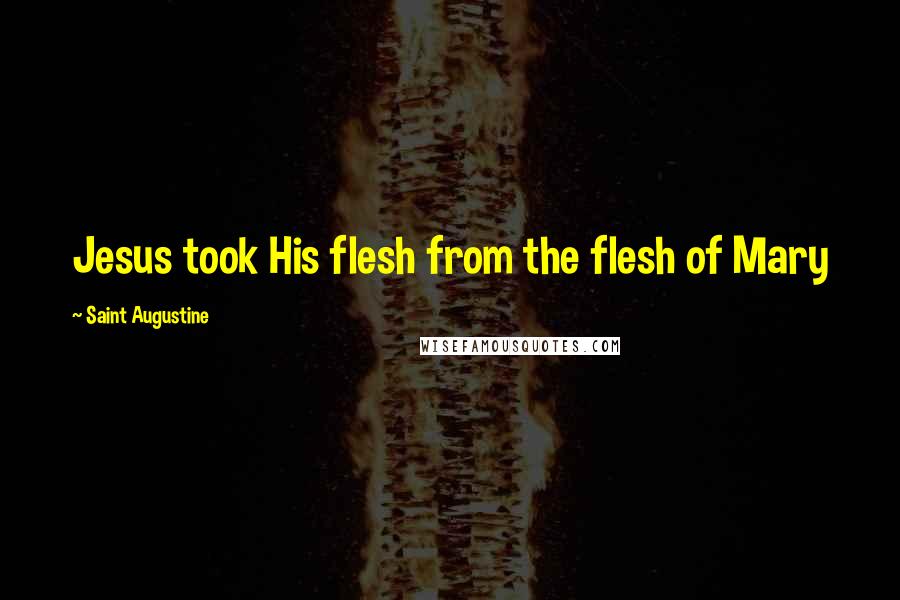 Saint Augustine Quotes: Jesus took His flesh from the flesh of Mary