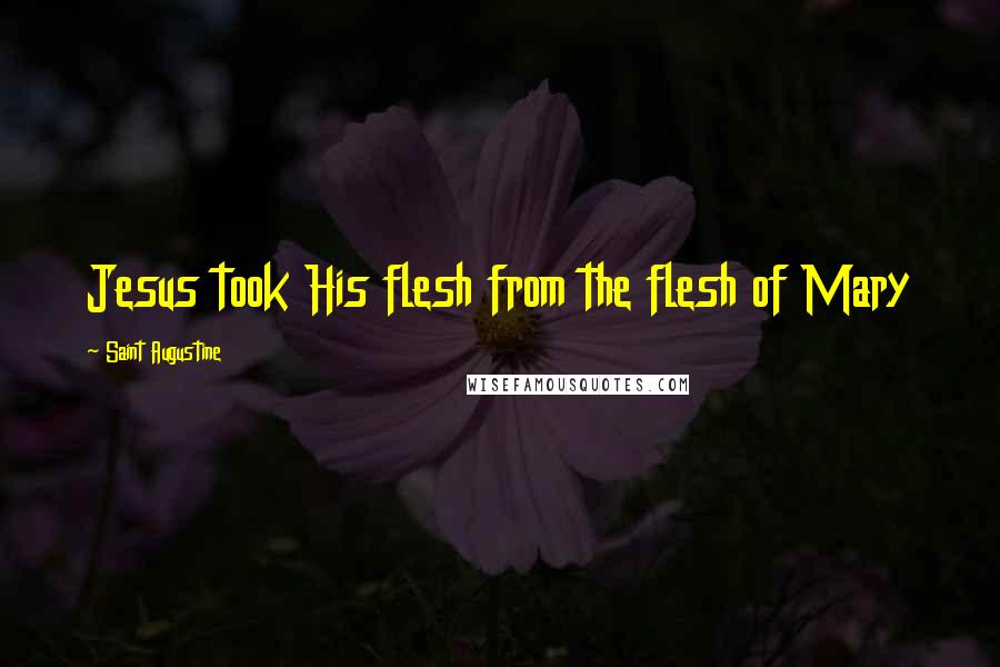 Saint Augustine Quotes: Jesus took His flesh from the flesh of Mary