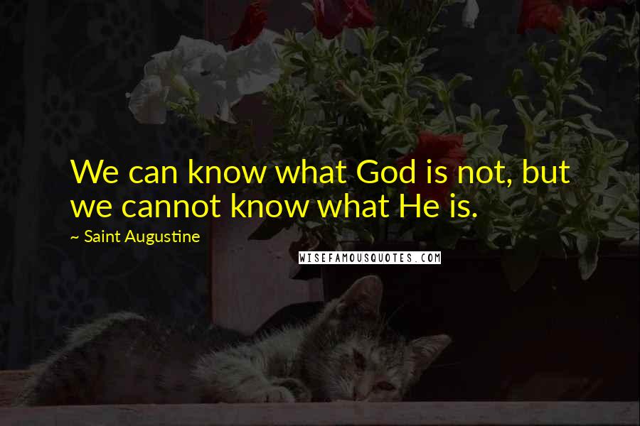 Saint Augustine Quotes: We can know what God is not, but we cannot know what He is.