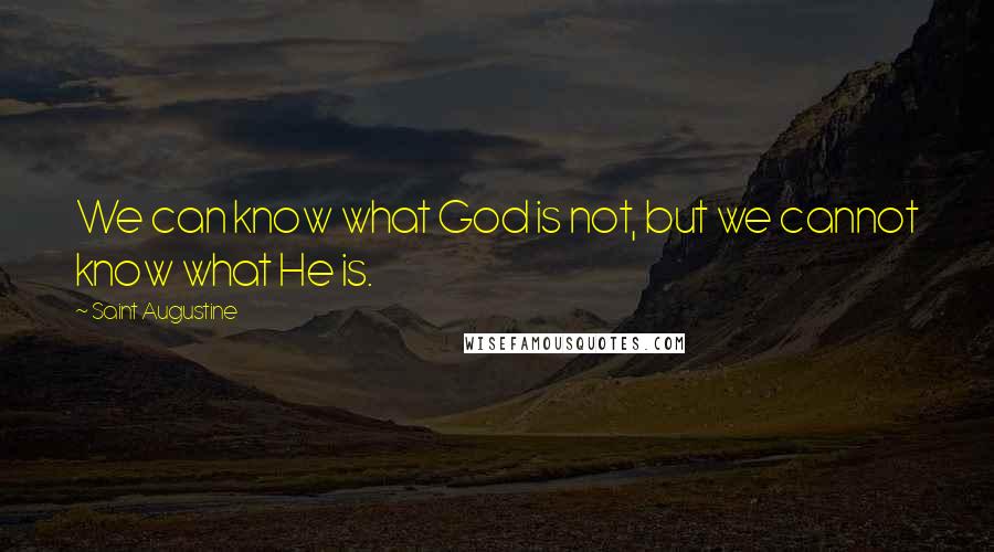 Saint Augustine Quotes: We can know what God is not, but we cannot know what He is.