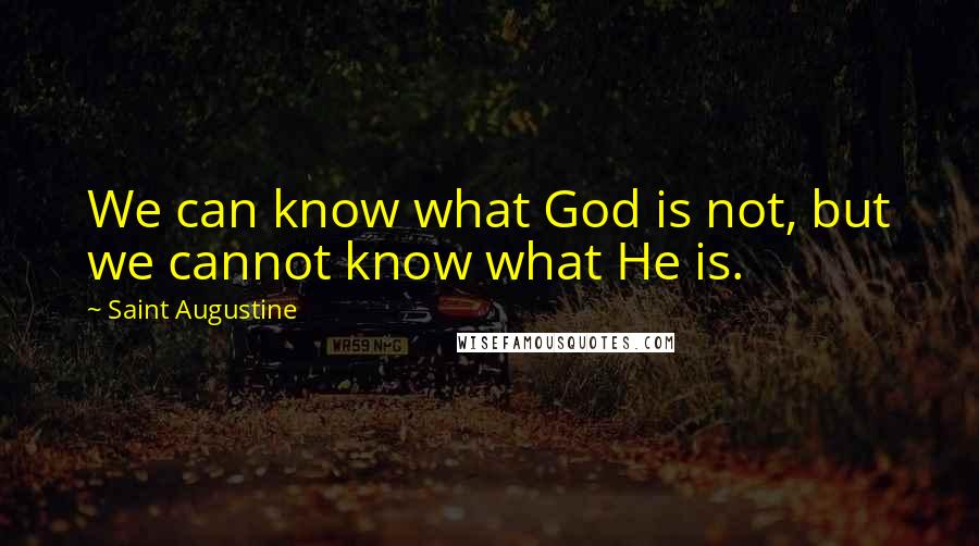 Saint Augustine Quotes: We can know what God is not, but we cannot know what He is.