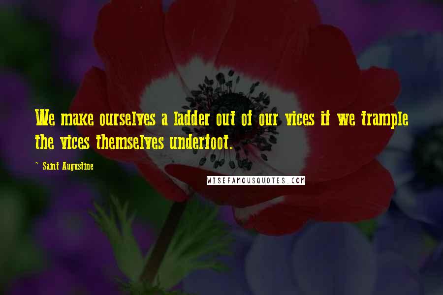 Saint Augustine Quotes: We make ourselves a ladder out of our vices if we trample the vices themselves underfoot.