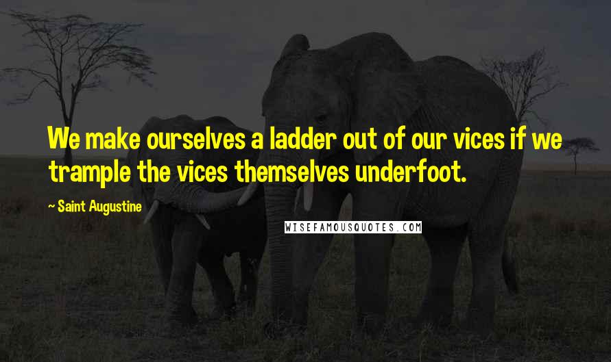 Saint Augustine Quotes: We make ourselves a ladder out of our vices if we trample the vices themselves underfoot.