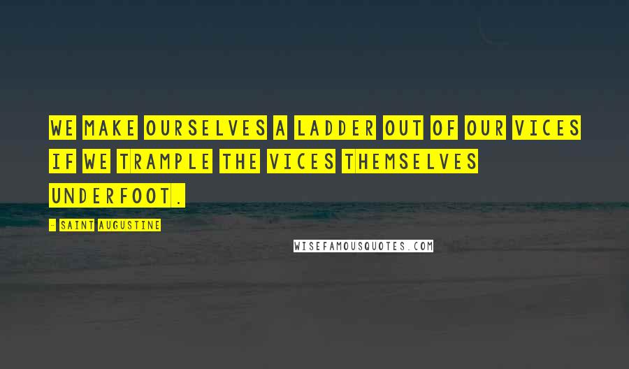 Saint Augustine Quotes: We make ourselves a ladder out of our vices if we trample the vices themselves underfoot.