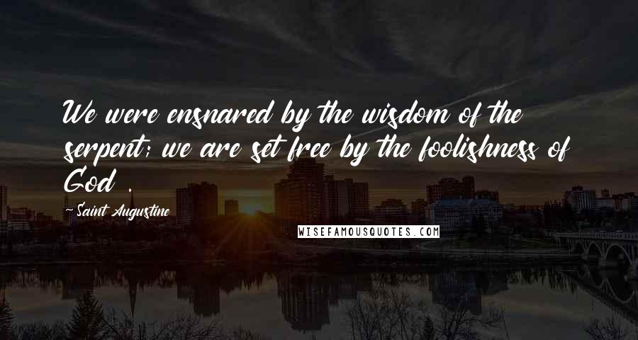 Saint Augustine Quotes: We were ensnared by the wisdom of the serpent; we are set free by the foolishness of God .